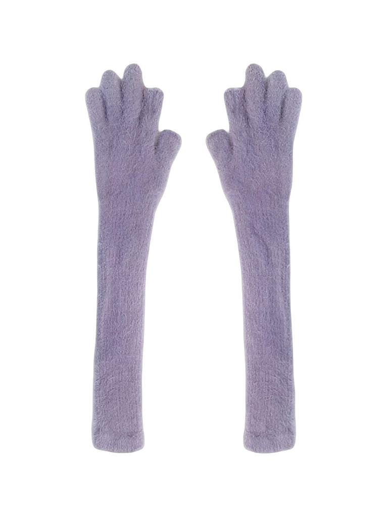 Guanto lungo invernale da donna, finta pelliccia morbida, guanto senza dita in peluche, guanto viola crema nero, guanto moda inverno caldo, modello Likta