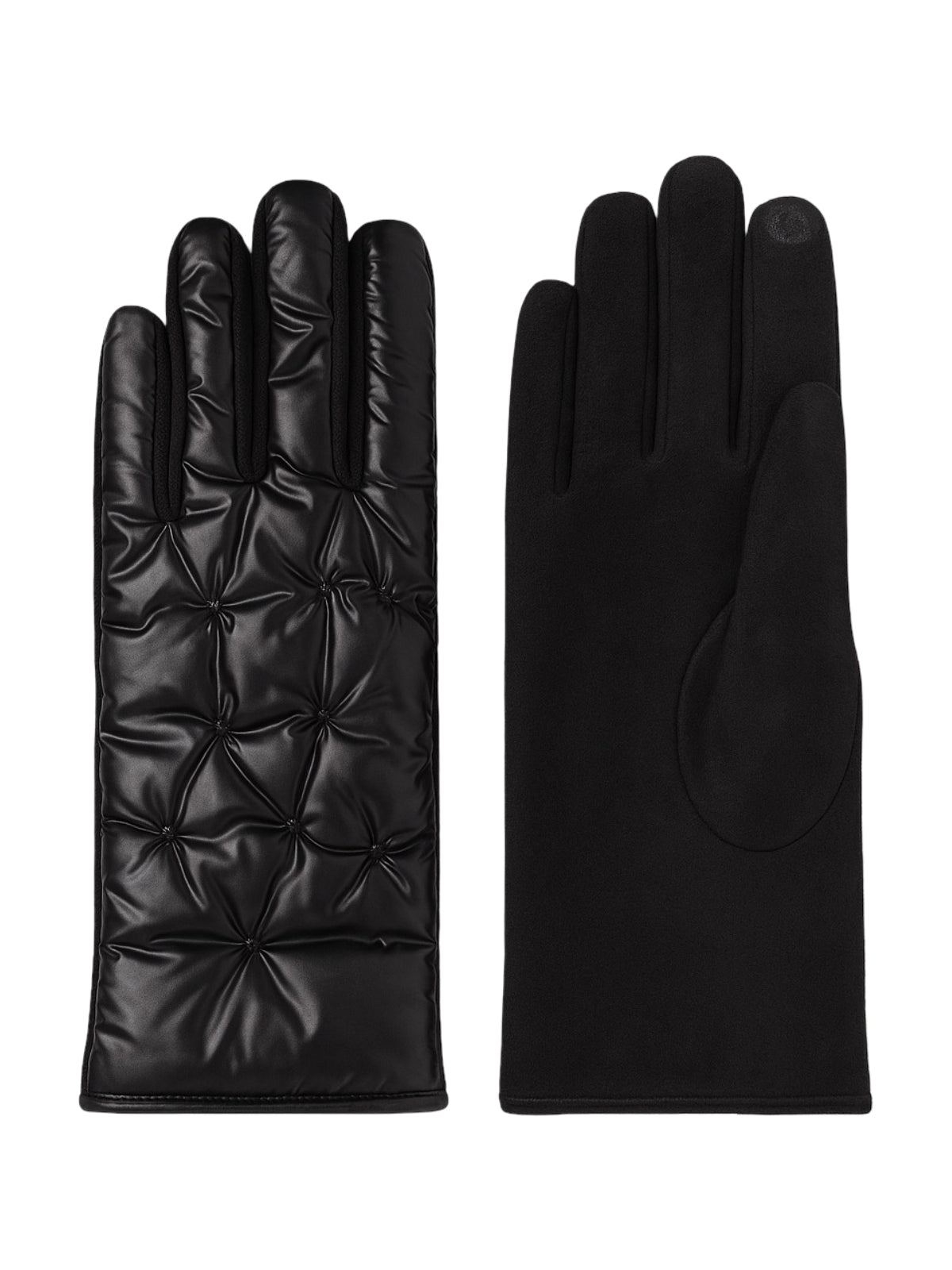 Gants d’hiver femme tactiles, chauds et imperméables, avec doublure polaire et finition velours, modèle Carlotta - Écharpe - Noir