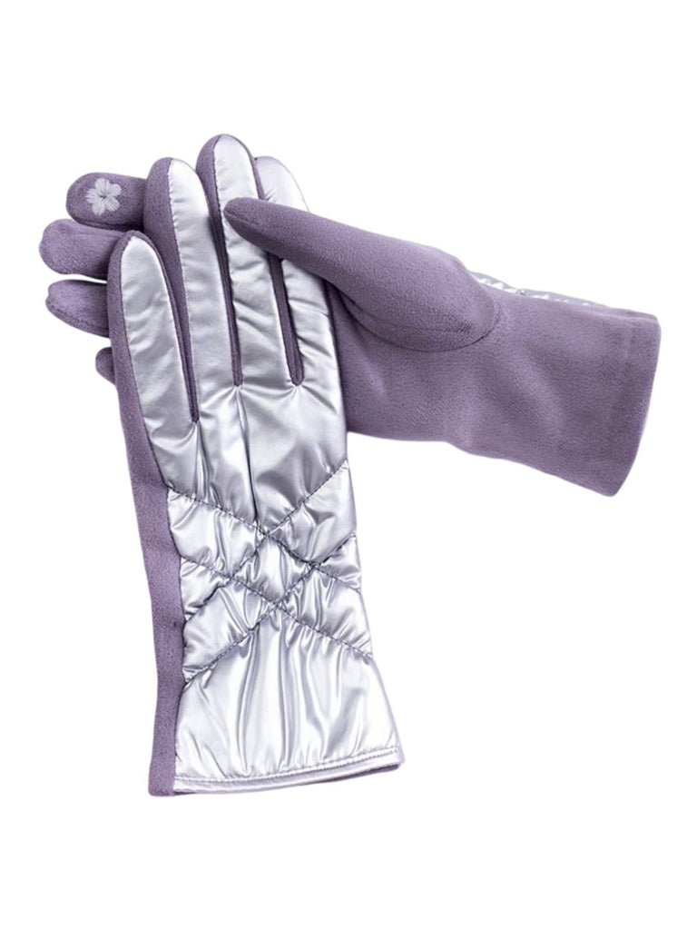 Gants d’hiver femme tactiles, chauds et imperméables, avec doublure polaire et finition velours, modèle Carlotta - Écharpe - Argenté