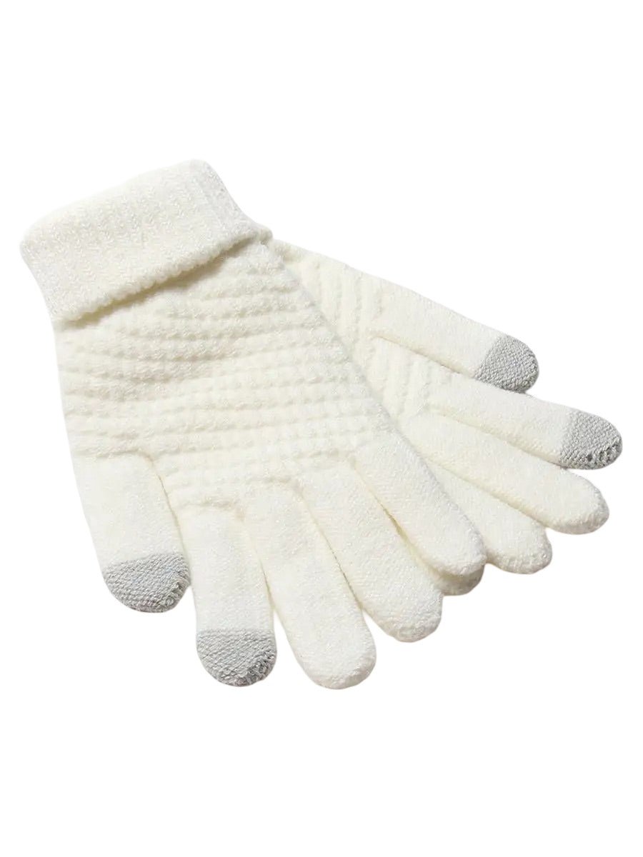 handschuh damen warm Damen Winterhandschuhe, warm gestrickt, touchfähig, einfarbig und bequ