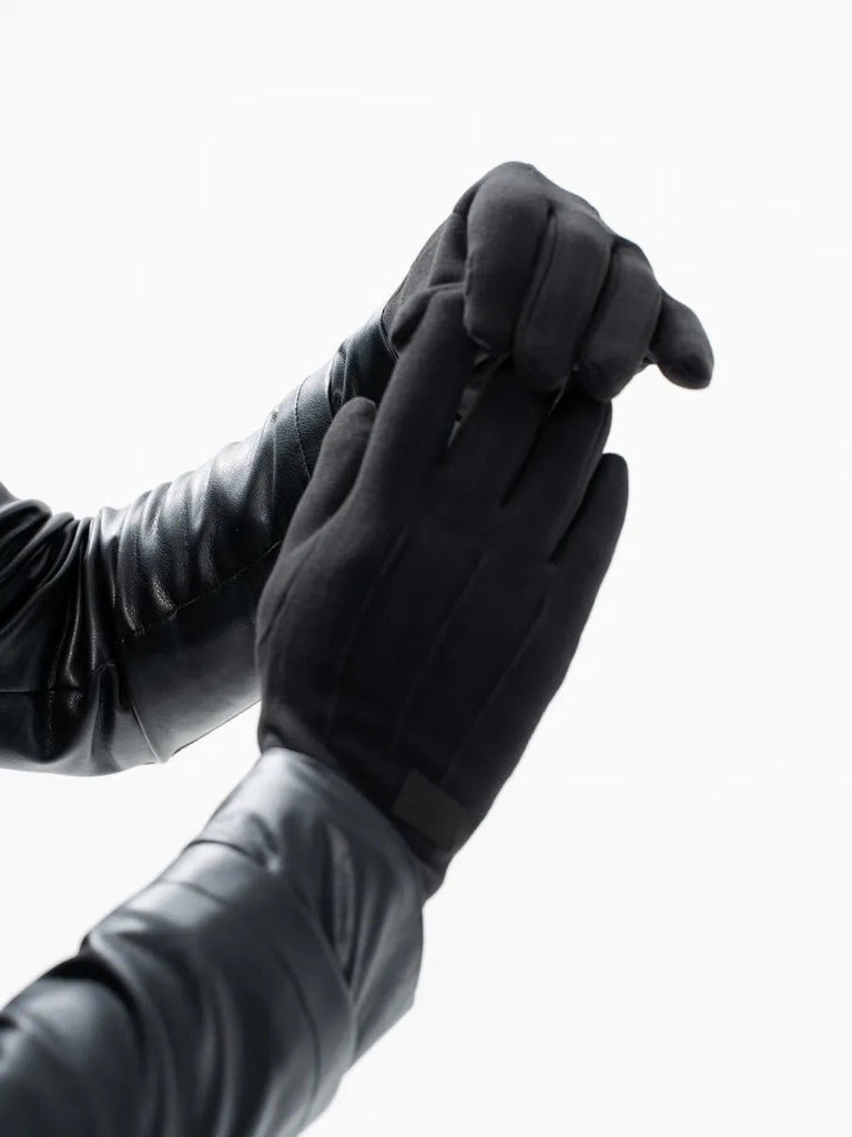 Gants d'hiver homme, tactiles, chauds en polyester, doublés en velours, résiste au froid, modèle Yann - Gants - Noir