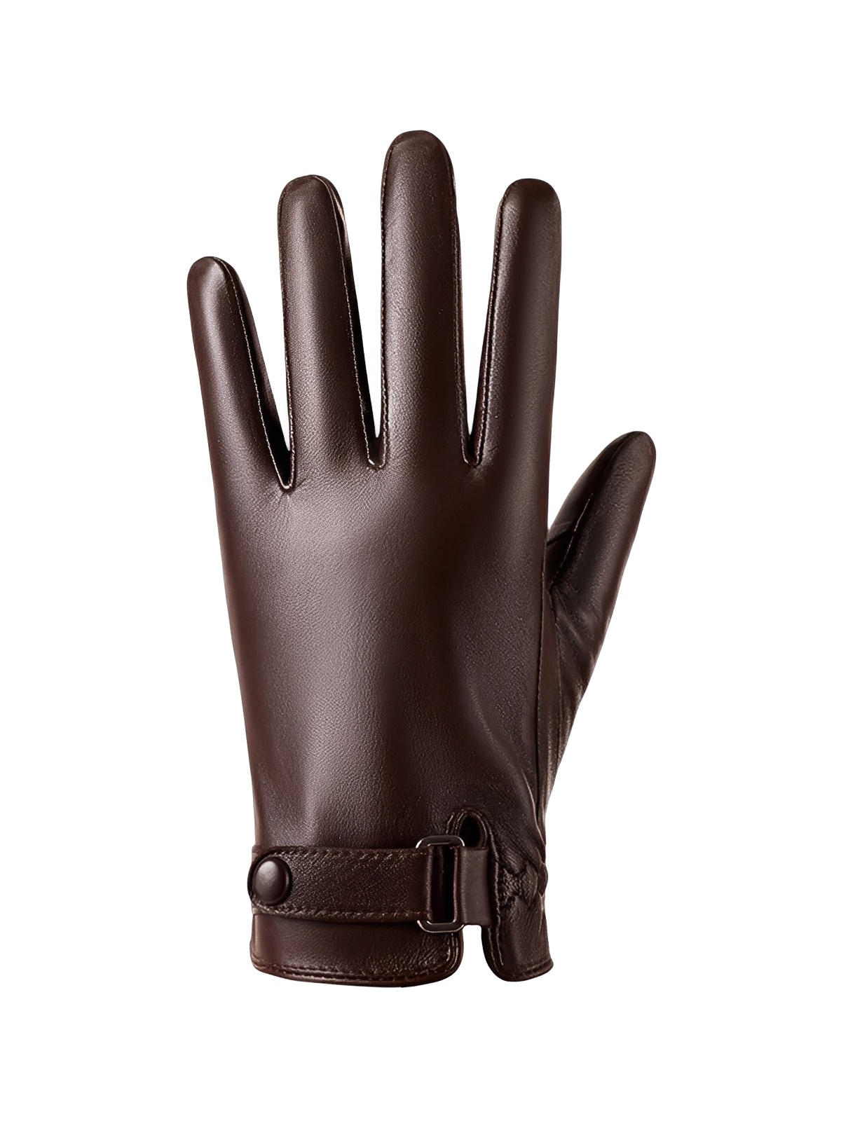 Gants en cuir pour homme, doublure chaude et douce, compatibles écran tactile, fermeture ajustable au poignet, parfaits pour l’hiver en ville, modèle Tradus