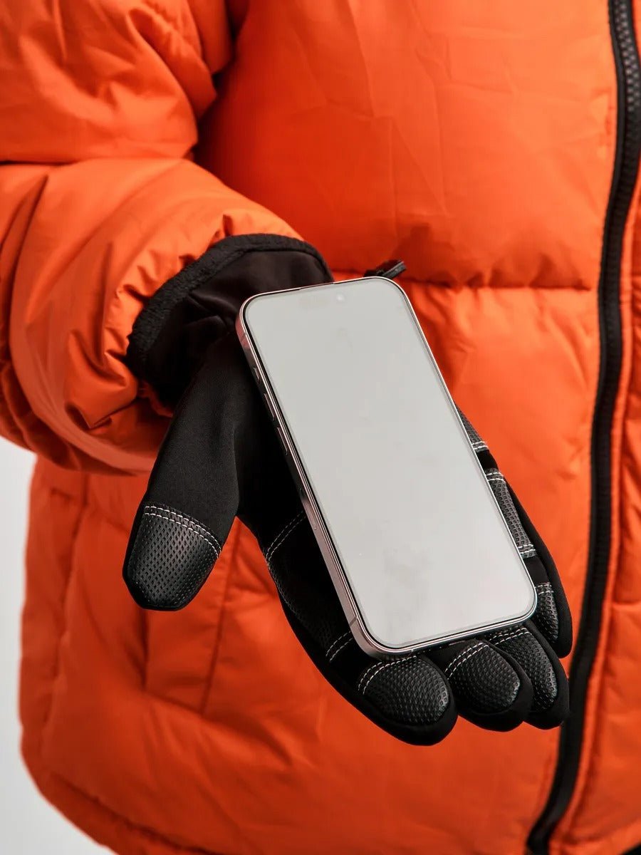 Gants hiver, gants de sport extrême, tactiles et chauds, imperméables et coupe - vent, idéal ski et montagne, modèle Variz - Gants - Noir S