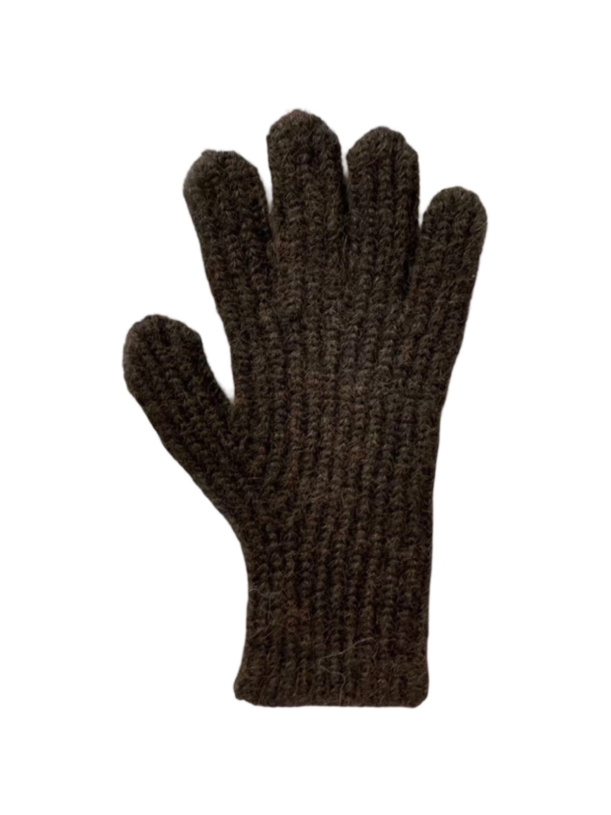 Gants hiver laine côtelée, maille épaisse tactile, douceur chaude unisexe, style casual coloré, taille unique, modèle Tyanne - Gants - Marron