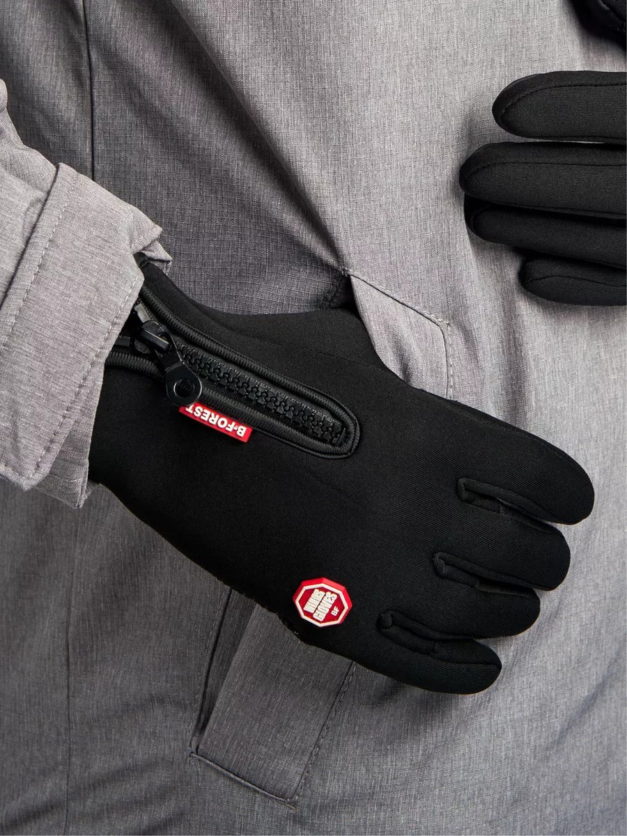 Gants hiver, tactiles et antidérapants, idéal sport d'hiver, ski et montagnes, confort et résistant au froid extrême, modèle Wali - Gants - Noir S
