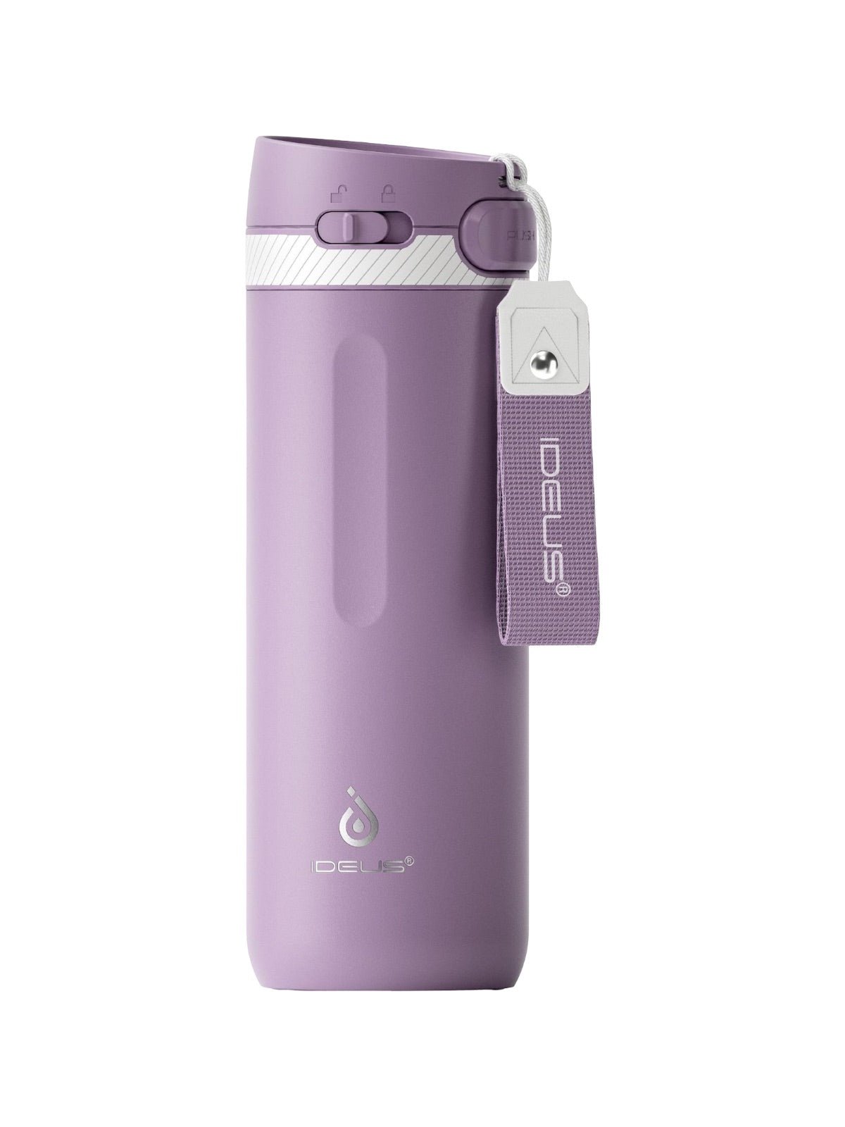 Gourde isotherme IDEUS, bouteille inox 304, double paroi, 600ml, conservation chaud froid, couvercle verrouillable, bouchon étanche, design sport, facile à nettoyer, modèle Torus - Gourde et Thermos - Violet