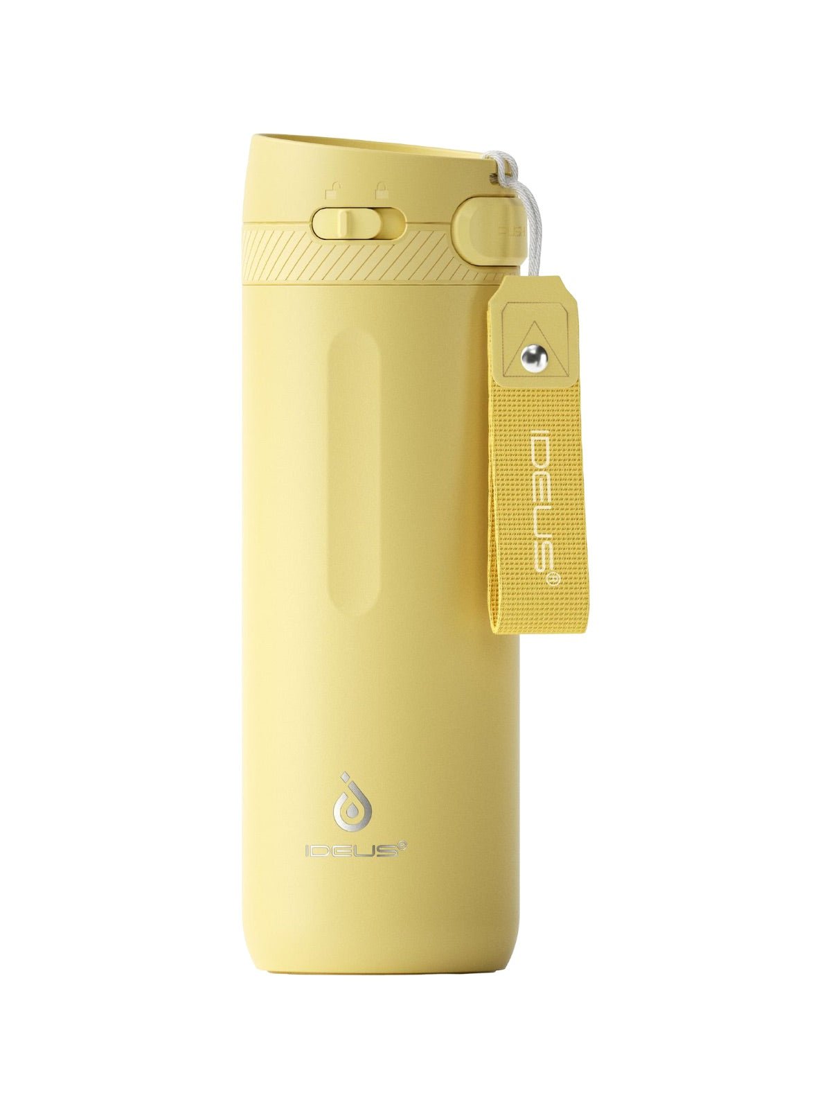 Gourde isotherme IDEUS, bouteille inox 304, double paroi, 600ml, conservation chaud froid, couvercle verrouillable, bouchon étanche, design sport, facile à nettoyer, modèle Torus - Gourde et Thermos - Jaune