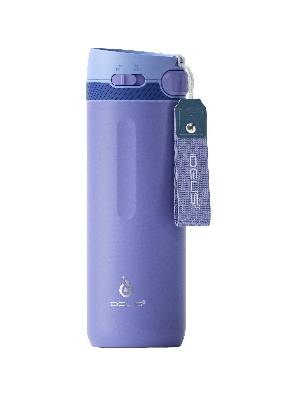 Gourde isotherme IDEUS, bouteille inox 304, double paroi, 600ml, conservation chaud froid, couvercle verrouillable, bouchon étanche, design sport, facile à nettoyer, modèle Torus - Gourde et Thermos - Violet bleuté