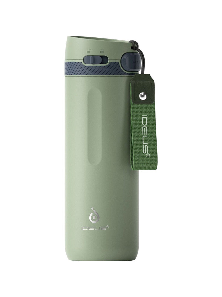 Gourde isotherme IDEUS, bouteille inox 304, double paroi, 600ml, conservation chaud froid, couvercle verrouillable, bouchon étanche, design sport, facile à nettoyer, modèle Torus - Gourde et Thermos - Vert