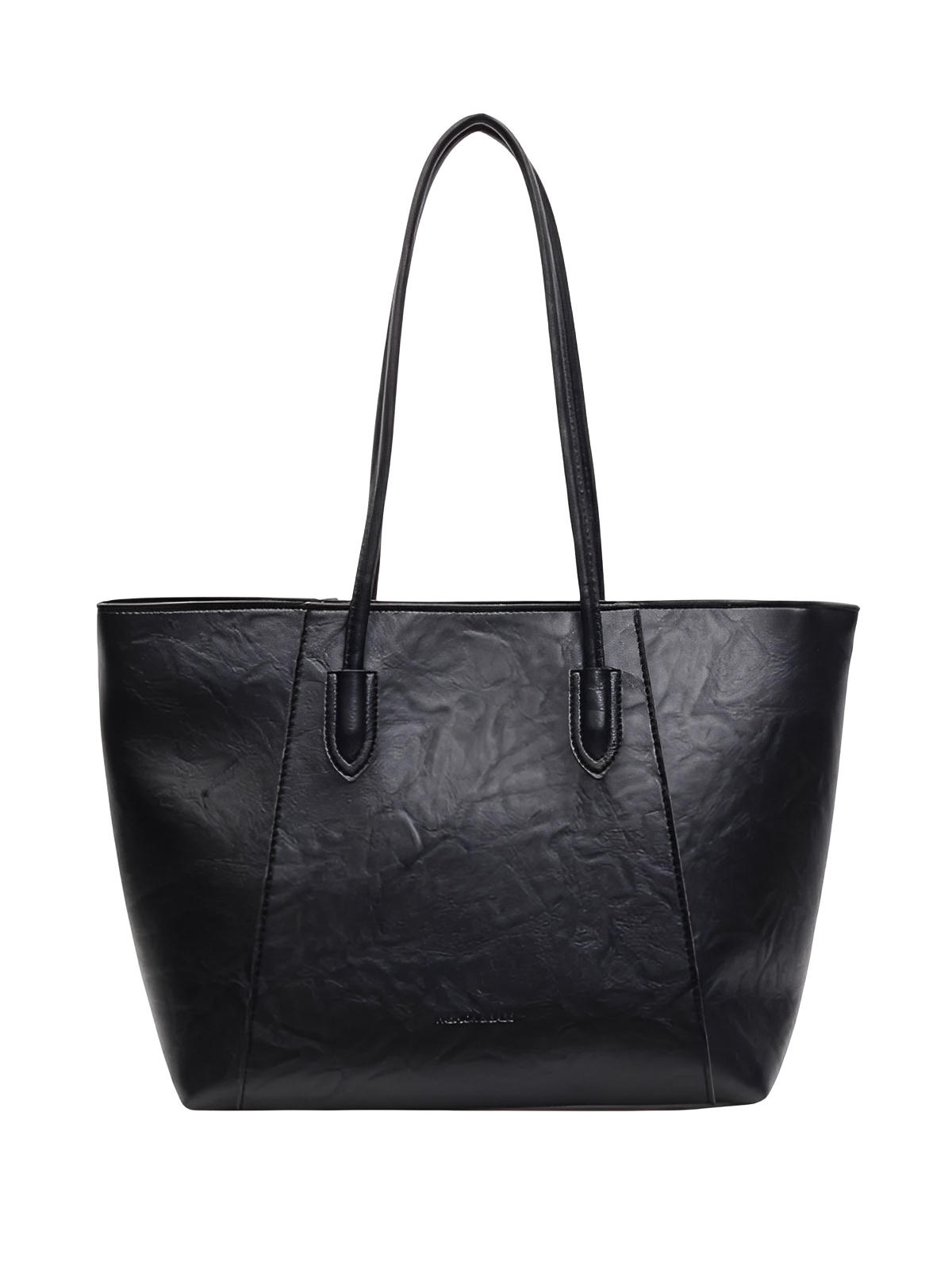 Grand sac à main femme simili vegan, A4, fermeture zip poche intérieure, porté épaule, chic et fashion bag, modèle Sophronie - Sac à main - Noir