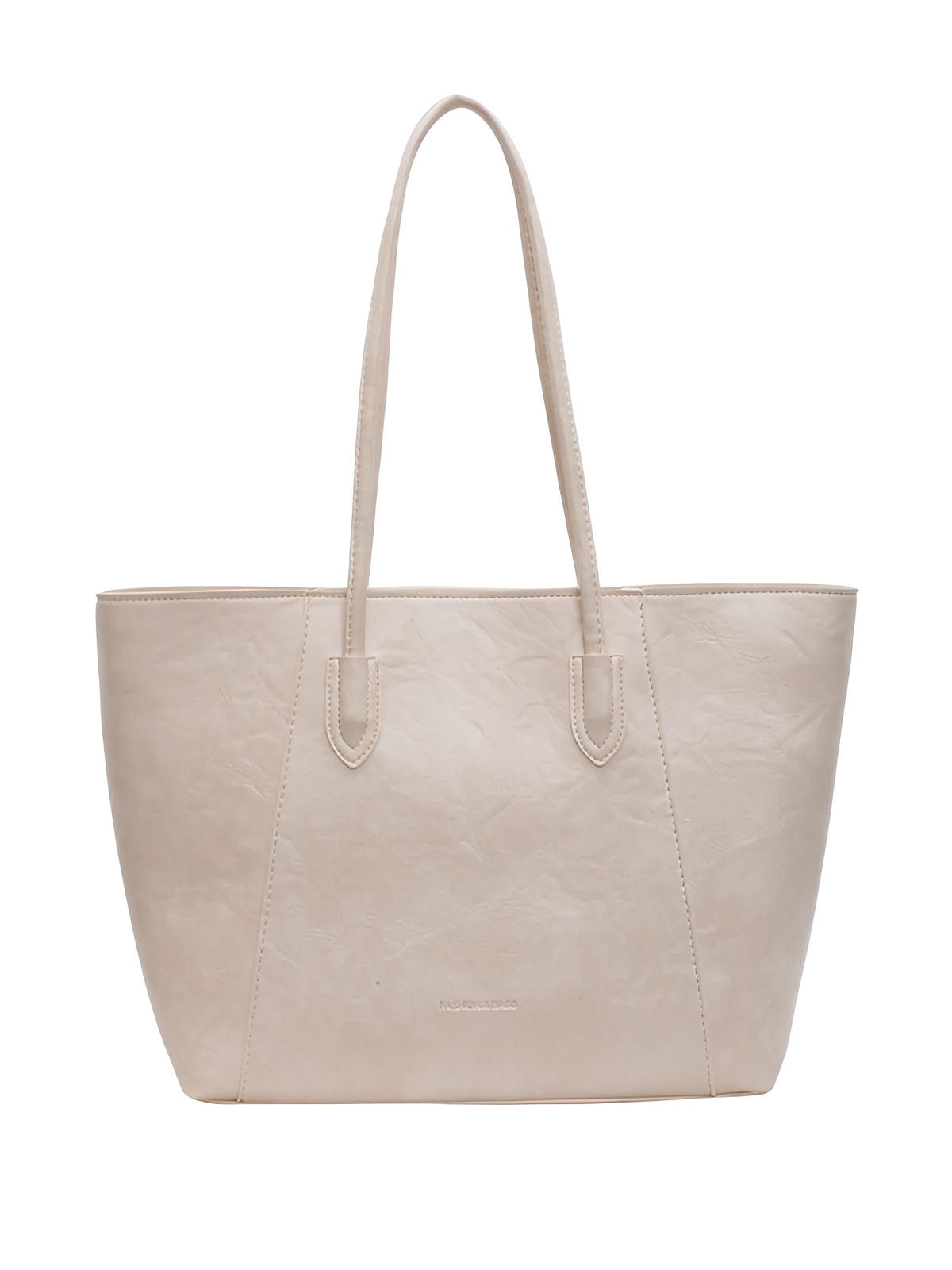 Grand sac à main femme simili vegan, A4, fermeture zip poche intérieure, porté épaule, chic et fashion bag, modèle Sophronie - Sac à main - Blanc