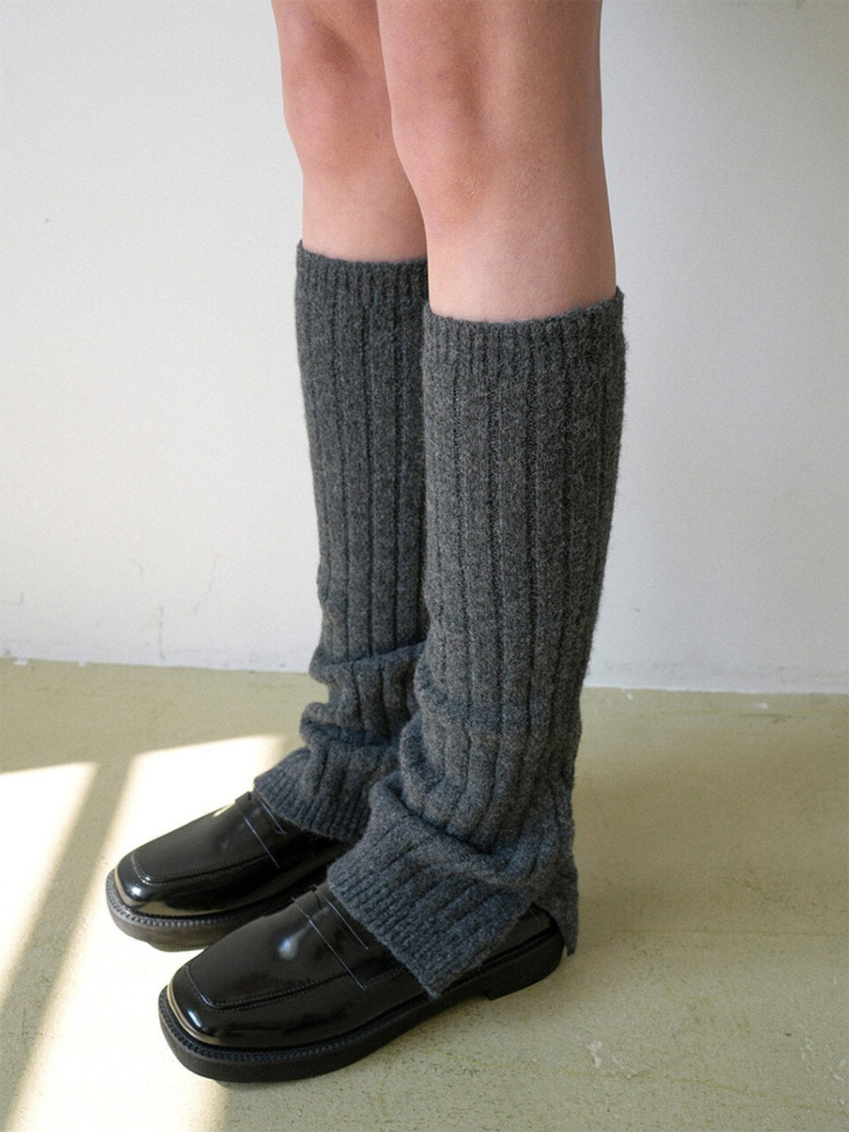 Guêtres évasées femme laine, tricot chaudes, accessoires hiver mode, guêtres longues côtelées, guêtres confortables chaussures, modèle Étime - Guêtre - Multicolore 1