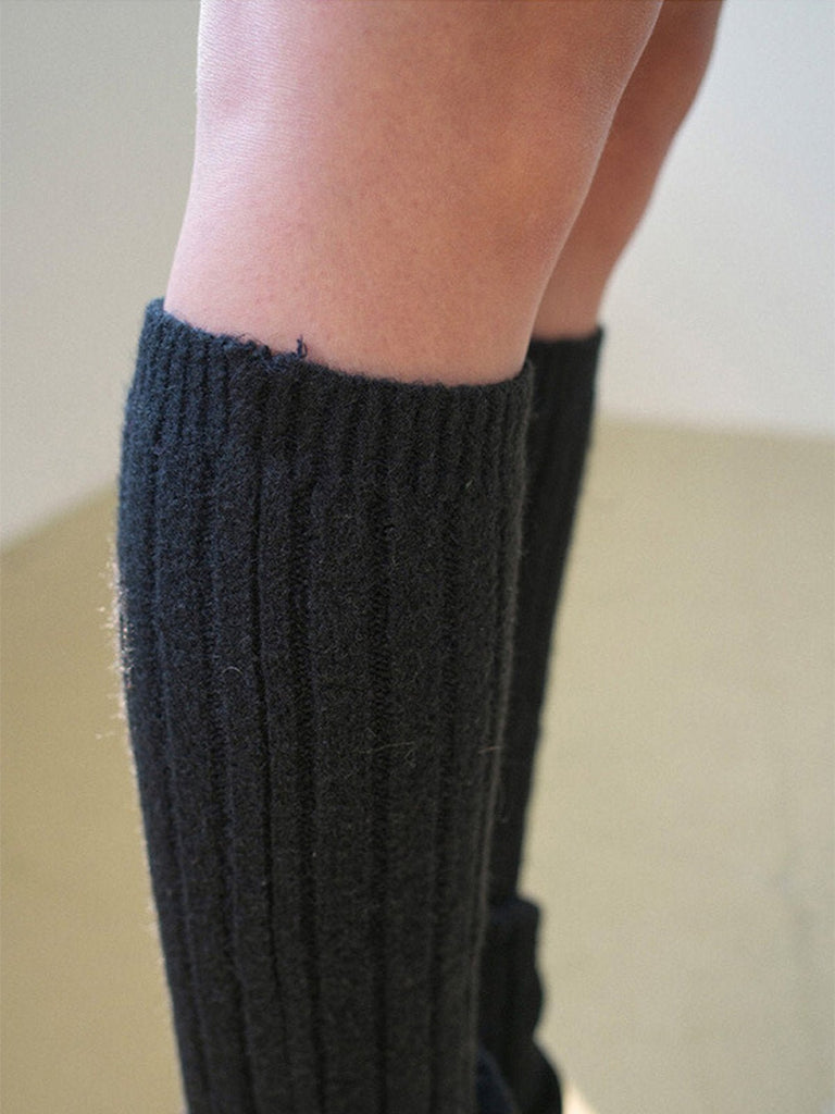 Guêtres évasées femme laine, tricot chaudes, accessoires hiver mode, guêtres longues côtelées, guêtres confortables chaussures, modèle Étime - Guêtre - Multicolore 2