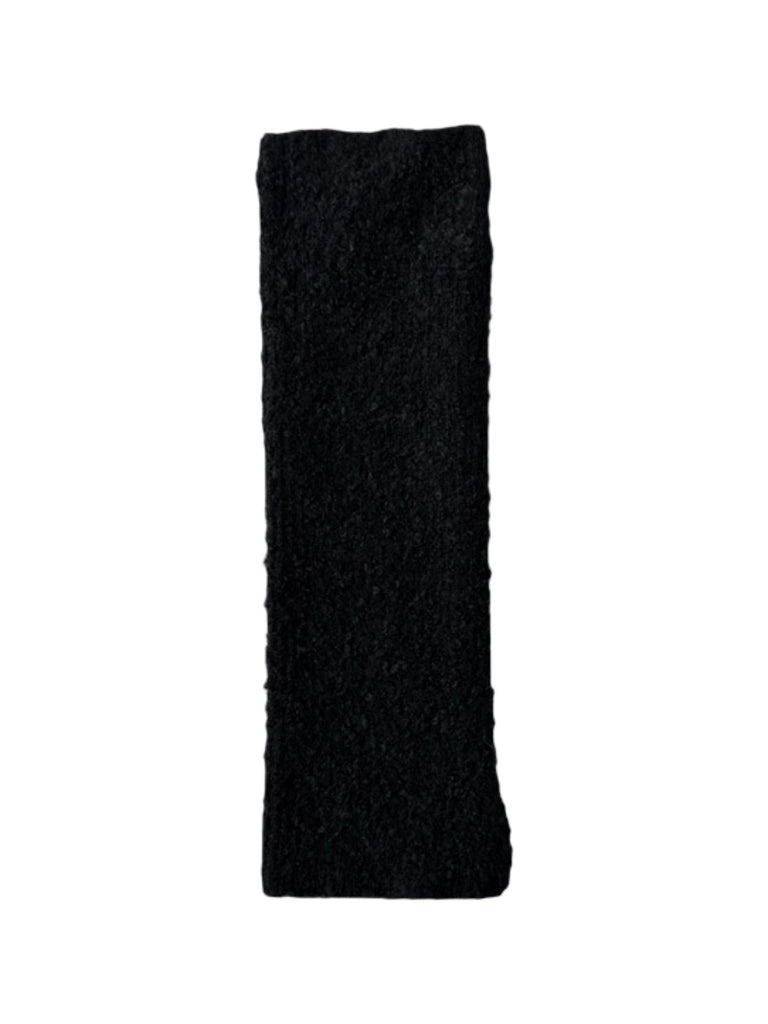 Guêtres tricotées femme hiver, accessoire chaud laine mélangée, guêtres longues douces, épaisses confortables, guêtres style ballet, modèle Noody - Guêtre - Noir