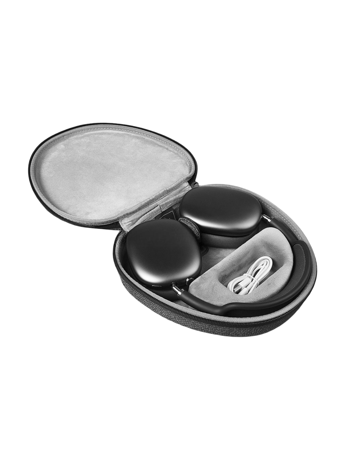 Housse AirPods Max, étui rigide intelligent, protection antichoc et anti - chute, intérieur doux, design fin et portable, simili vegan, rangement avec mode veille automatique, modèle Lerux - Accessoire AirPods Max - Noir