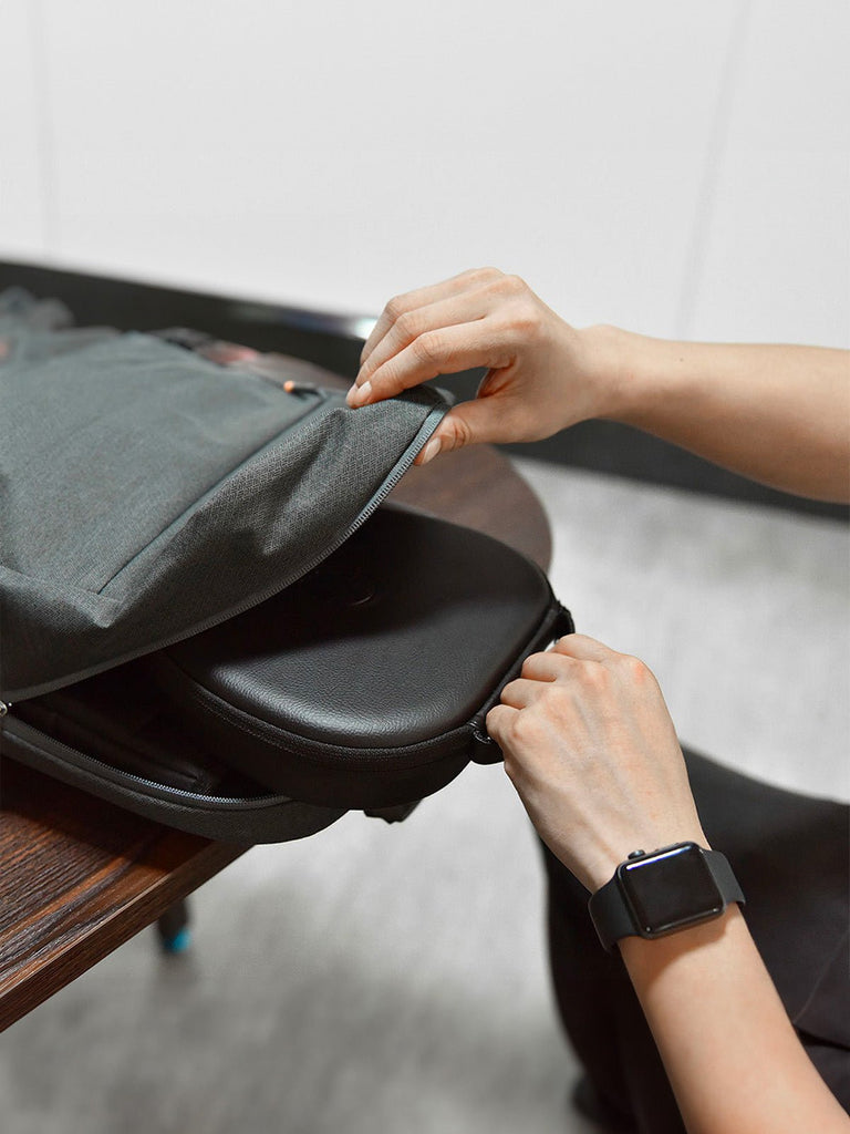 Housse AirPods Max, étui rigide intelligent, protection antichoc et anti - chute, intérieur doux, design fin et portable, simili vegan, rangement avec mode veille automatique, modèle Lerux - Accessoire AirPods Max - Noir