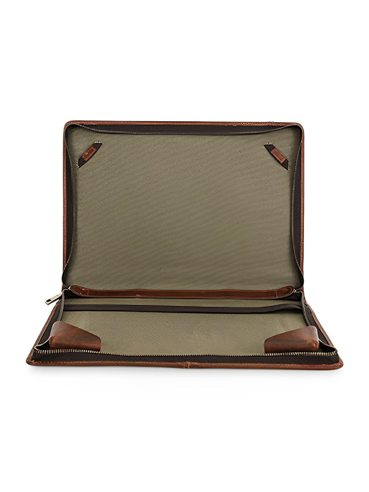 Housse pour ordinateur en cuir, étui 13,3 pouces, pochette élégante avec poignée et rangement, modèle Gérasime - Housse - Café