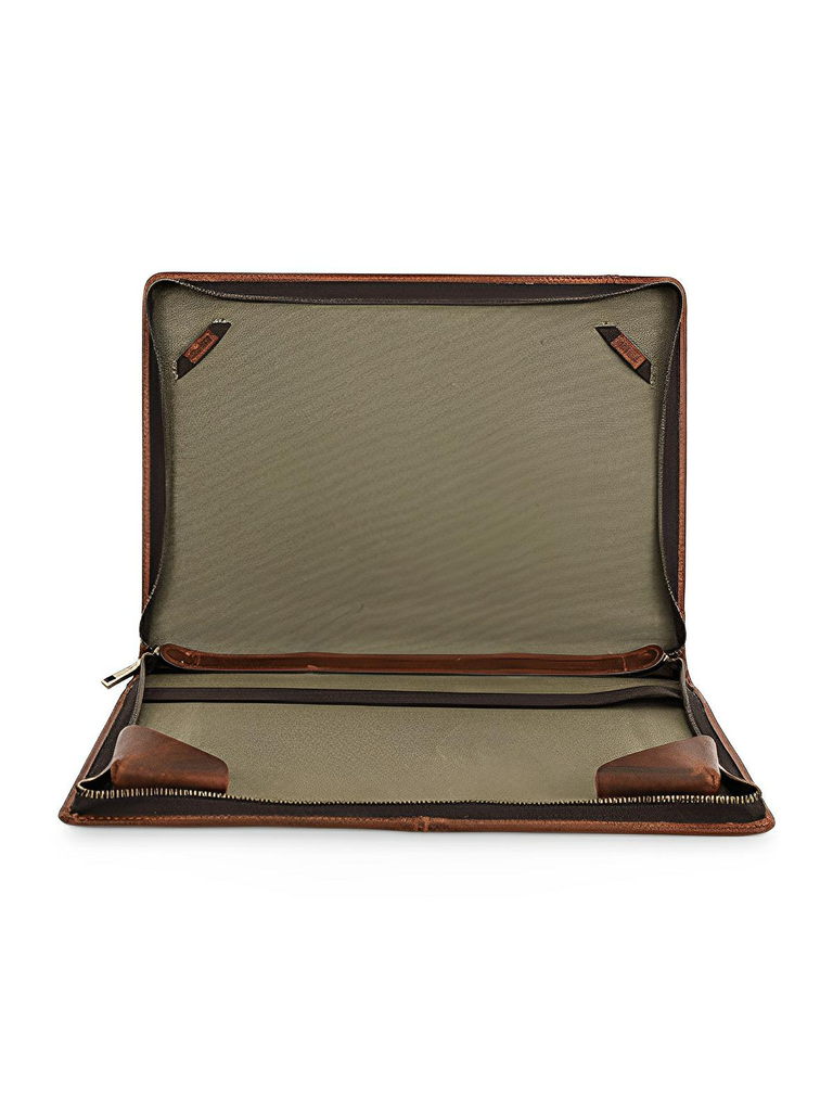 Housse pour ordinateur en cuir, étui 13,3 pouces, pochette élégante avec poignée et rangement, modèle Gérasime - Housse - Café