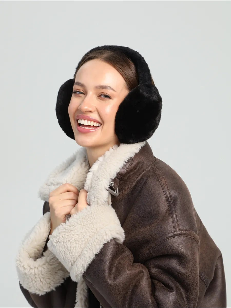 Cache-oreilles doux en fausse fourrure, accessoire chaud pour l’hiver, cache-oreilles pliable et léger, protection contre le froid et le vent, confort moelleux, modèle Jound