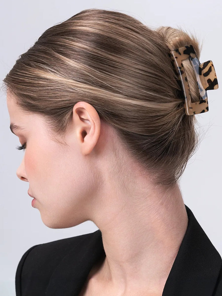 Pince à cheveux léopard, pinza a cricchetto per capelli donna, accessorio per acconciature in resina, pinza per capelli grande, pinza per capelli resistente, modello Aïra