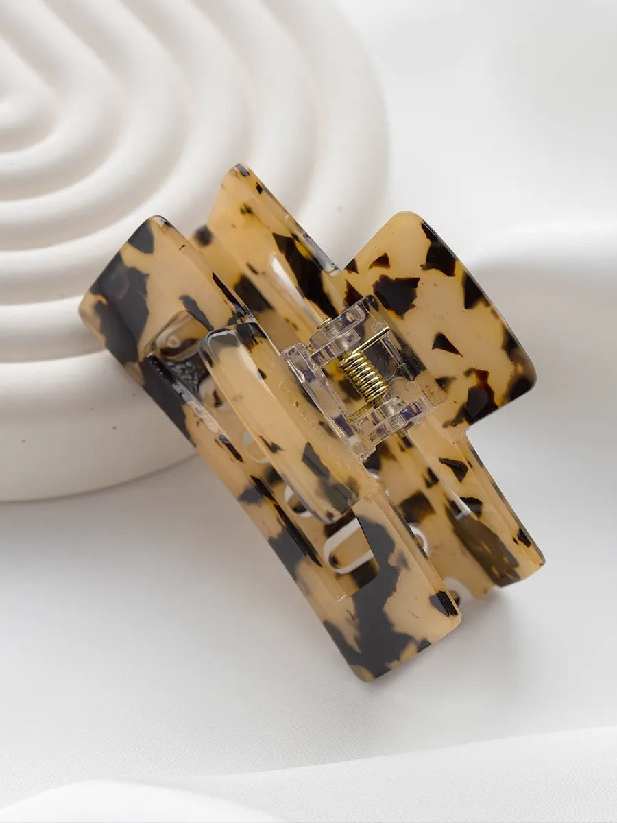 Pince à cheveux léopard, pinza a cricchetto per capelli donna, accessorio per acconciature in resina, pinza per capelli grande, pinza per capelli resistente, modello Aïra