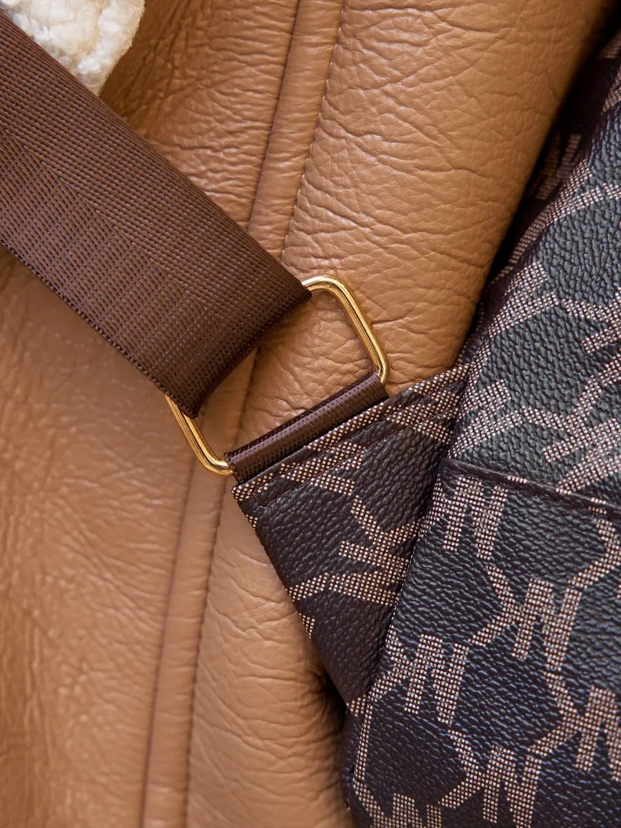 Sac à dos femme, sac à dos urbain PU, sac à dos léger à motif lettré, sac à dos tendance, sac à dos quotidien, modèle Annoncia