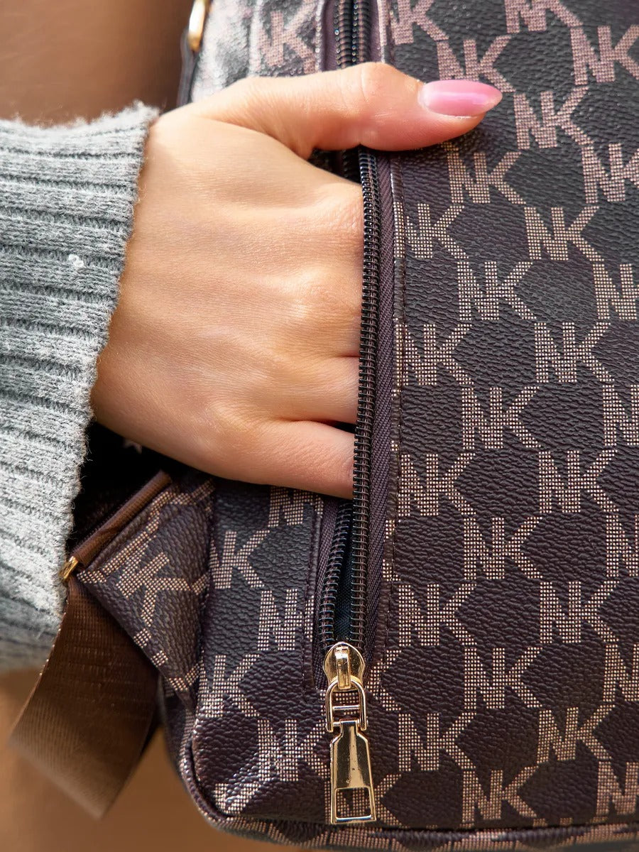 Sac à dos femme, sac à dos urbain PU, sac à dos léger à motif lettré, sac à dos tendance, sac à dos quotidien, modèle Annoncia