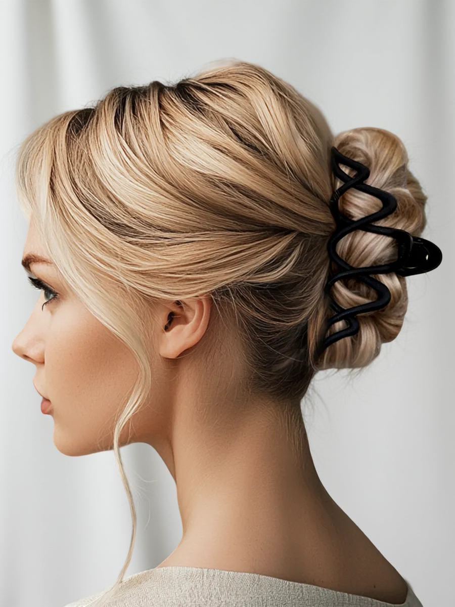 Pince à cheveux onda, pince crabe metallo, grande accessorio capelli, pince solida donna, acconciatura elegante, modello Skilne