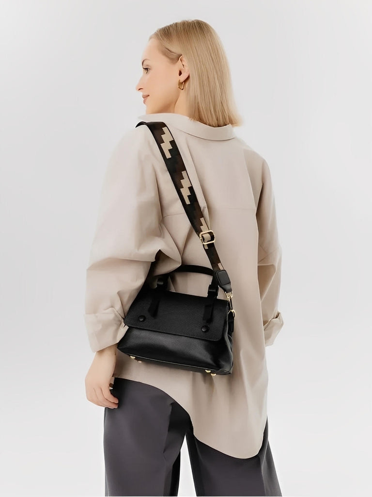 Borsa da donna in pelle, borsa a tracolla di tendenza, piccola borsa a mano, chic e moderna, modello Parvati