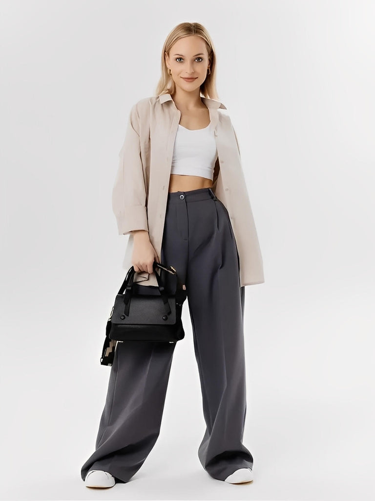 Borsa da donna in pelle, borsa a tracolla di tendenza, piccola borsa a mano, chic e moderna, modello Parvati