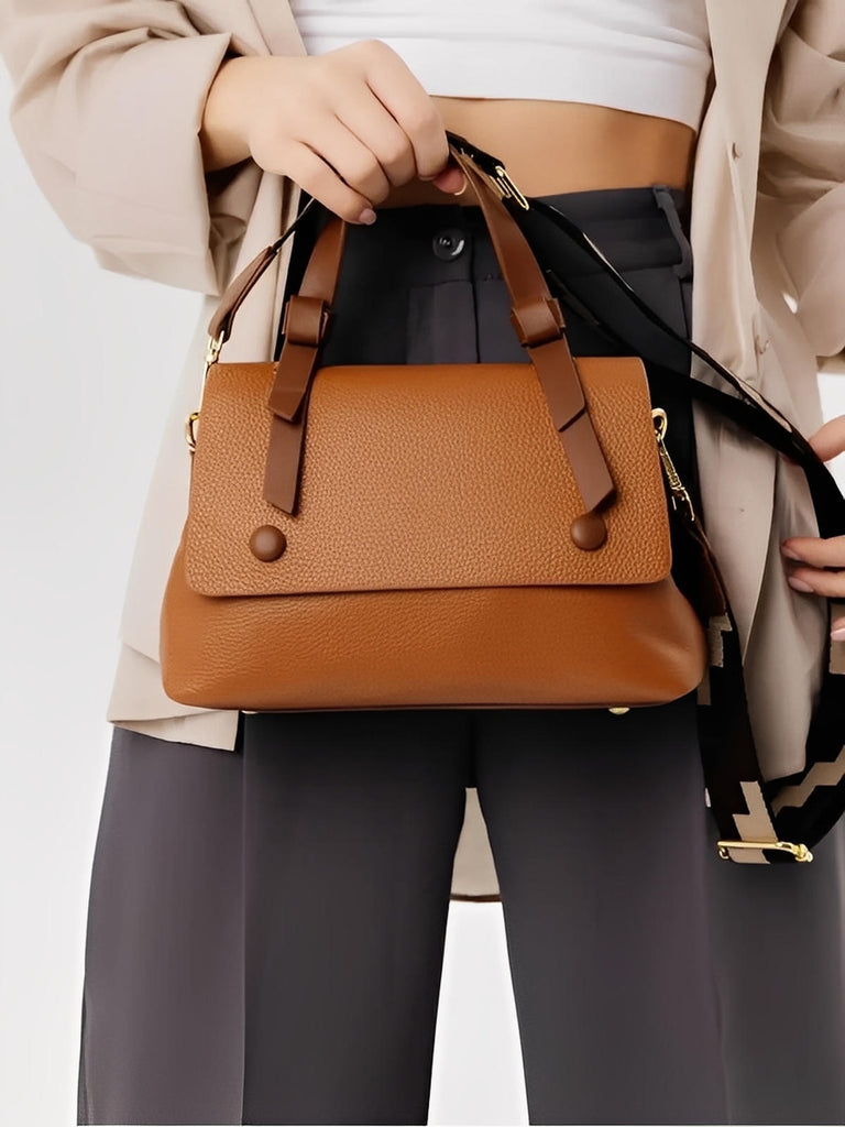 Borsa da donna in pelle, borsa a tracolla di tendenza, piccola borsa a mano, chic e moderna, modello Parvati