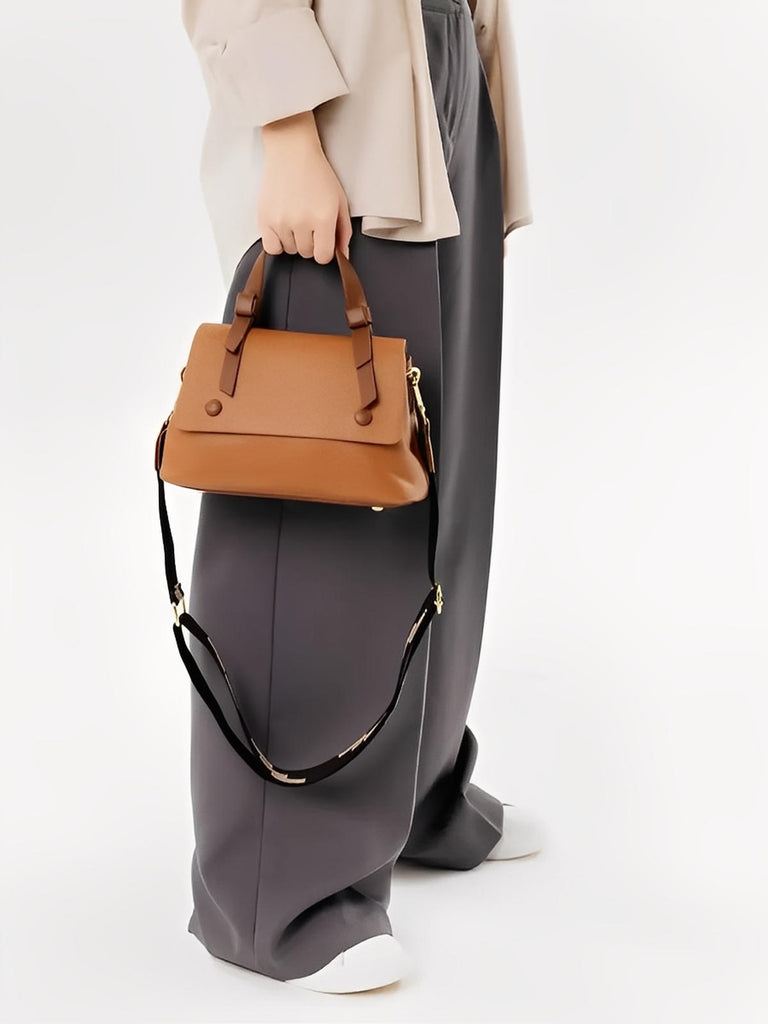 Borsa da donna in pelle, borsa a tracolla di tendenza, piccola borsa a mano, chic e moderna, modello Parvati