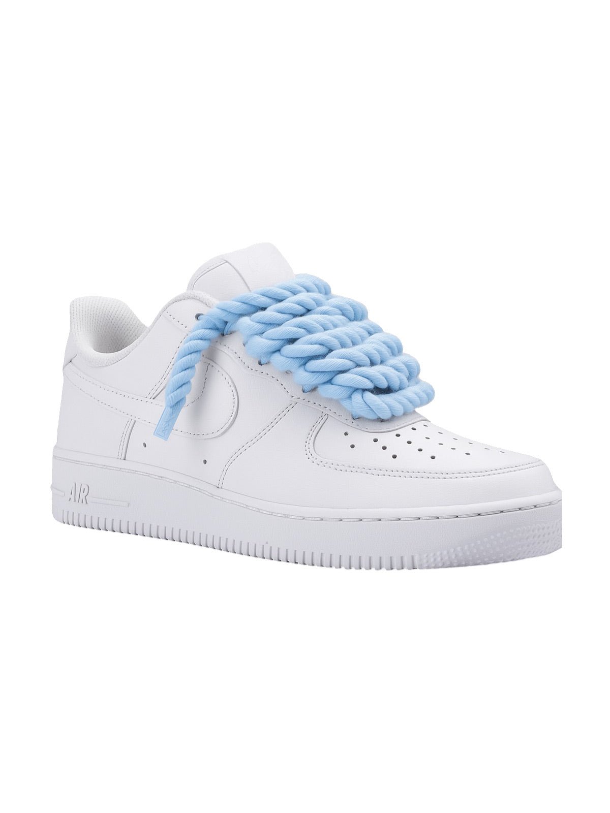 Lacets corde épais, lacets sneakers colorés, ronds 12mm, mode unisexes, lacets sneakers y2k, modèle Sisma - Bleu ciel 80 cm