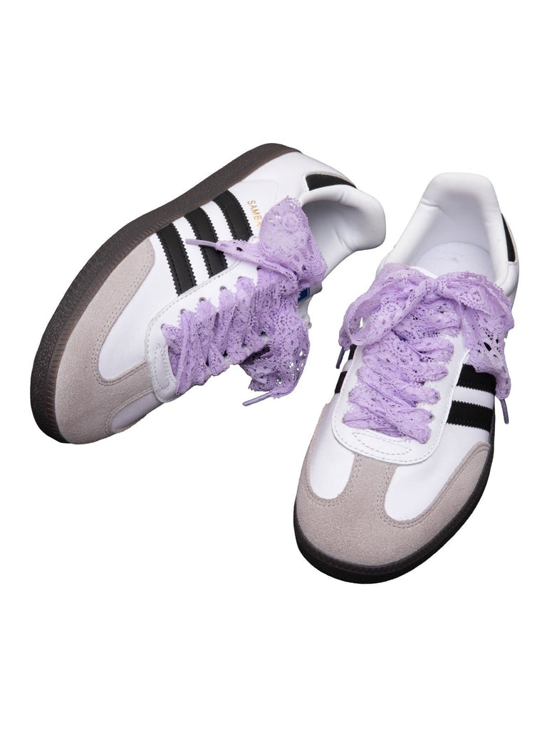 Lacets crochets en dentelle, lacets fantaisie pour baskets, lacets décoratifs pour sneakers, tendance y2k, modèle Chromy - Violet 100 cm