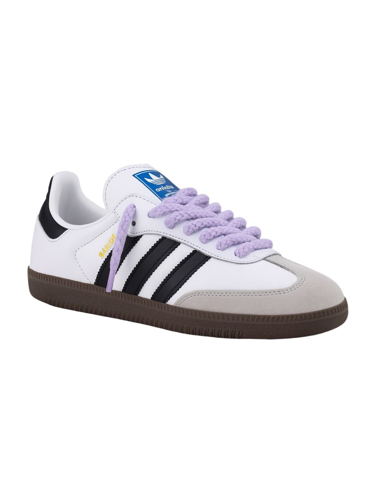 Lacets épais coton et lin, lacets ronds 6mm, lacets colorés sneakers, résistants pour chaussures, style moderne y2k, modèle Zadine - Violet 100 cm