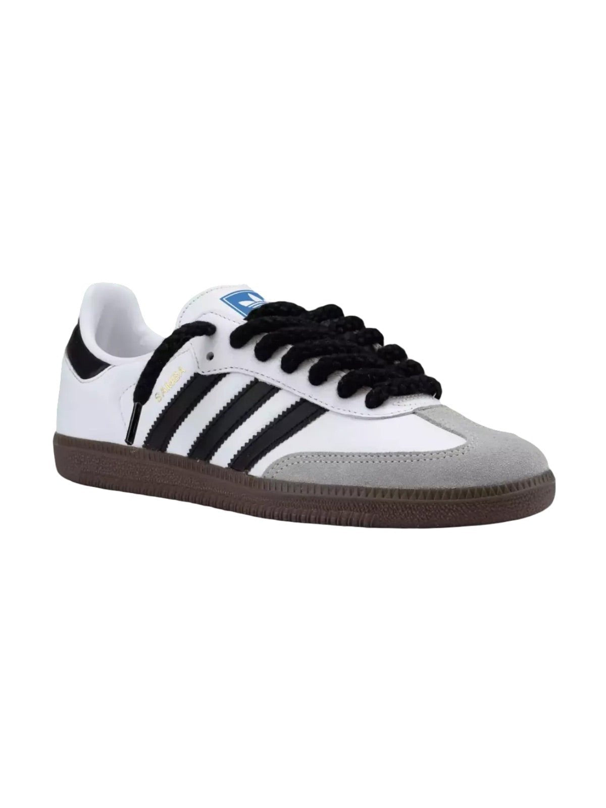 Lacets épais coton et lin, lacets ronds 6mm, lacets colorés sneakers, résistants pour chaussures, style moderne y2k, modèle Zadine - Noir 100 cm
