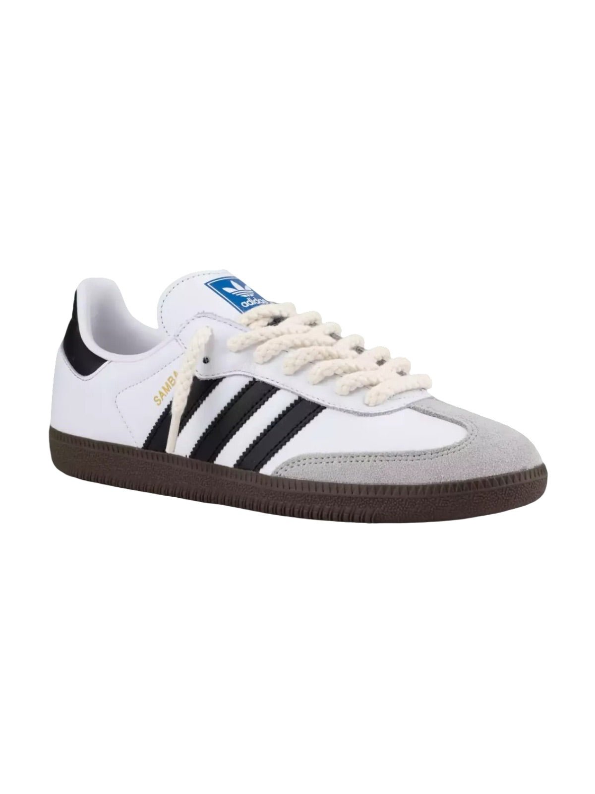 Lacets épais coton et lin, lacets ronds 6mm, lacets colorés sneakers, résistants pour chaussures, style moderne y2k, modèle Zadine - Beige 100 cm