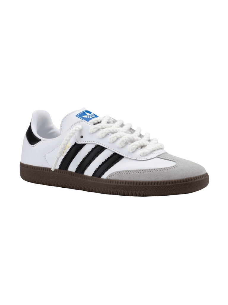 Lacets épais coton et lin, lacets ronds 6mm, lacets colorés sneakers, résistants pour chaussures, style moderne y2k, modèle Zadine - Blanc 100 cm