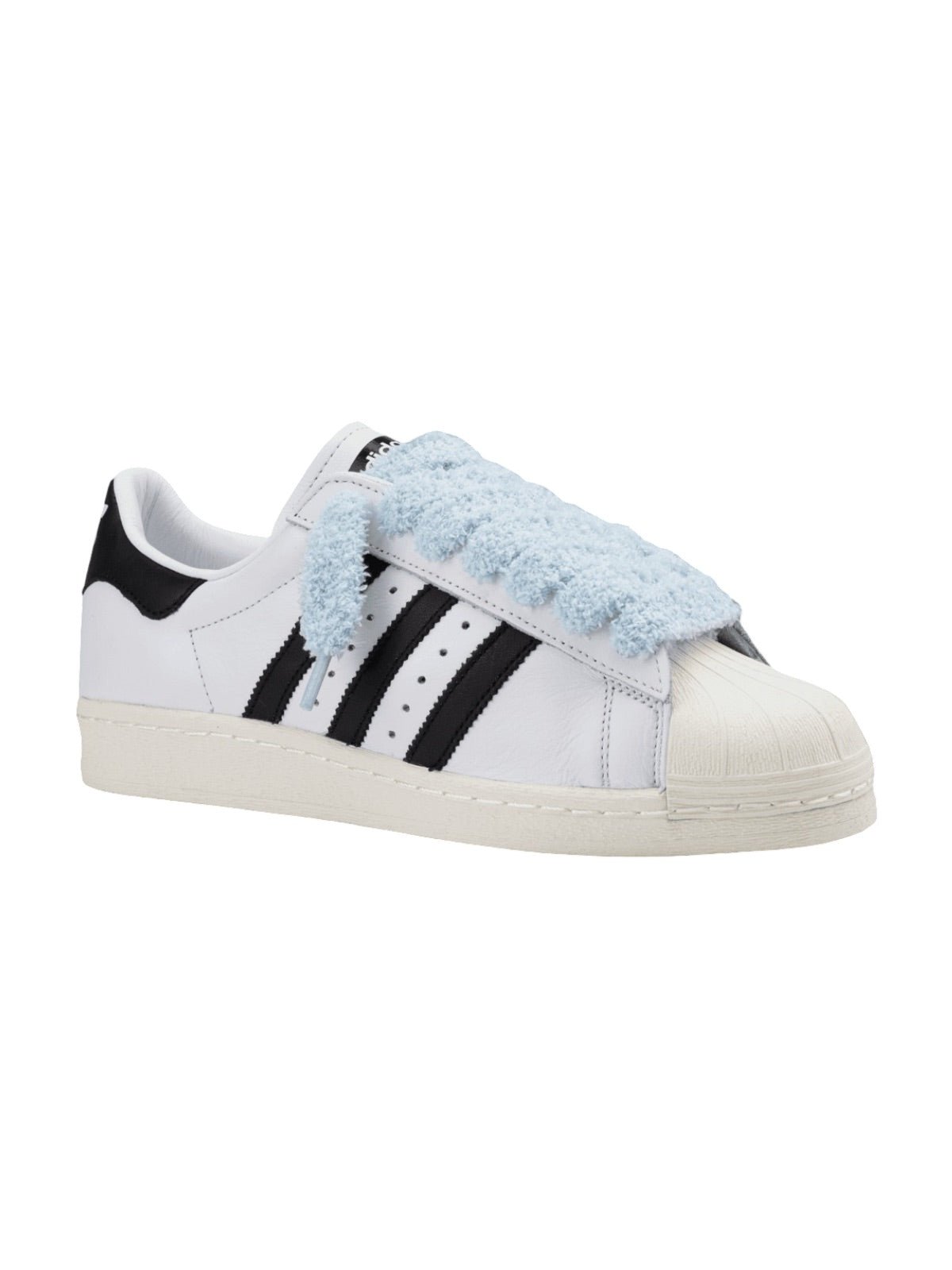 Lacets fluffy big, lacets épais pelucheux, colorés et fantaisie, lifestyle et accessoire sneakers, modèle Uyime - Bleu ciel 80 cm