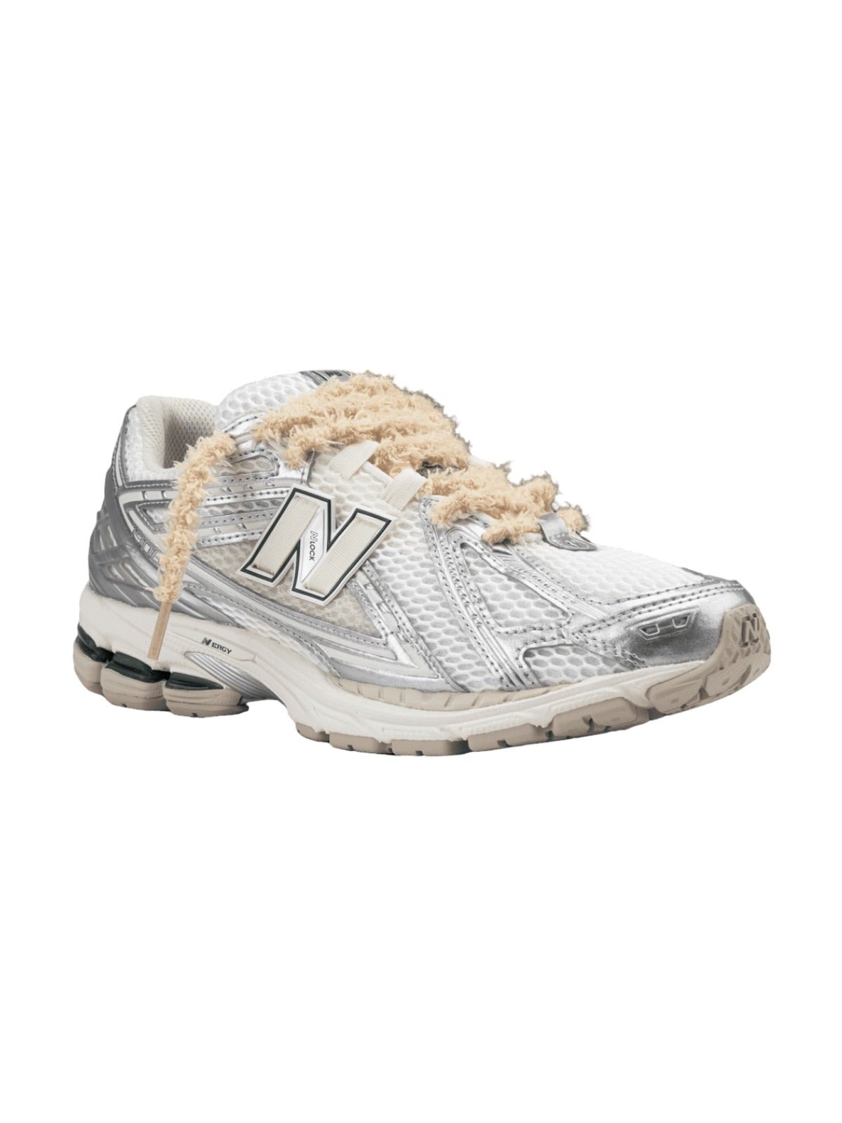Lacets fluffy, lacets fin pelucheux, colorés et fantaisie, lifestyle et accessoire sneakers, modèle Estime - Beige 80 cm