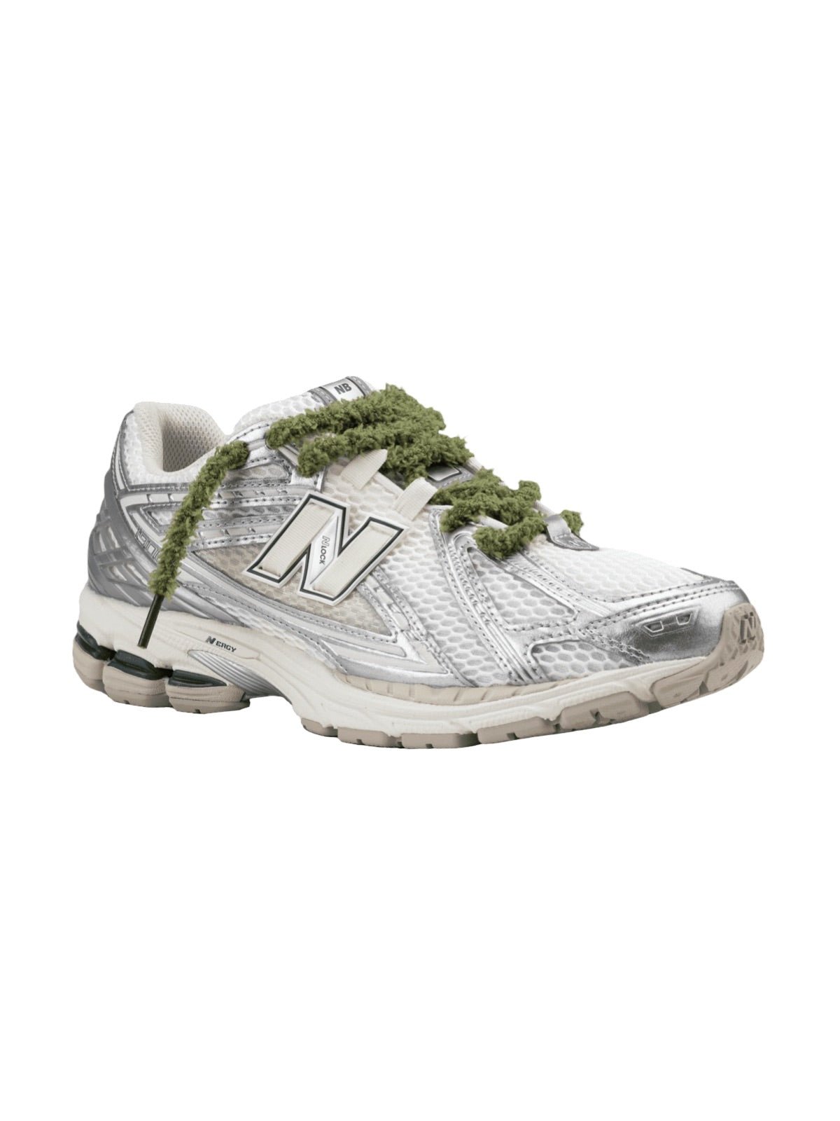 Lacets fluffy, lacets fin pelucheux, colorés et fantaisie, lifestyle et accessoire sneakers, modèle Estime - Vert foncé 80 cm