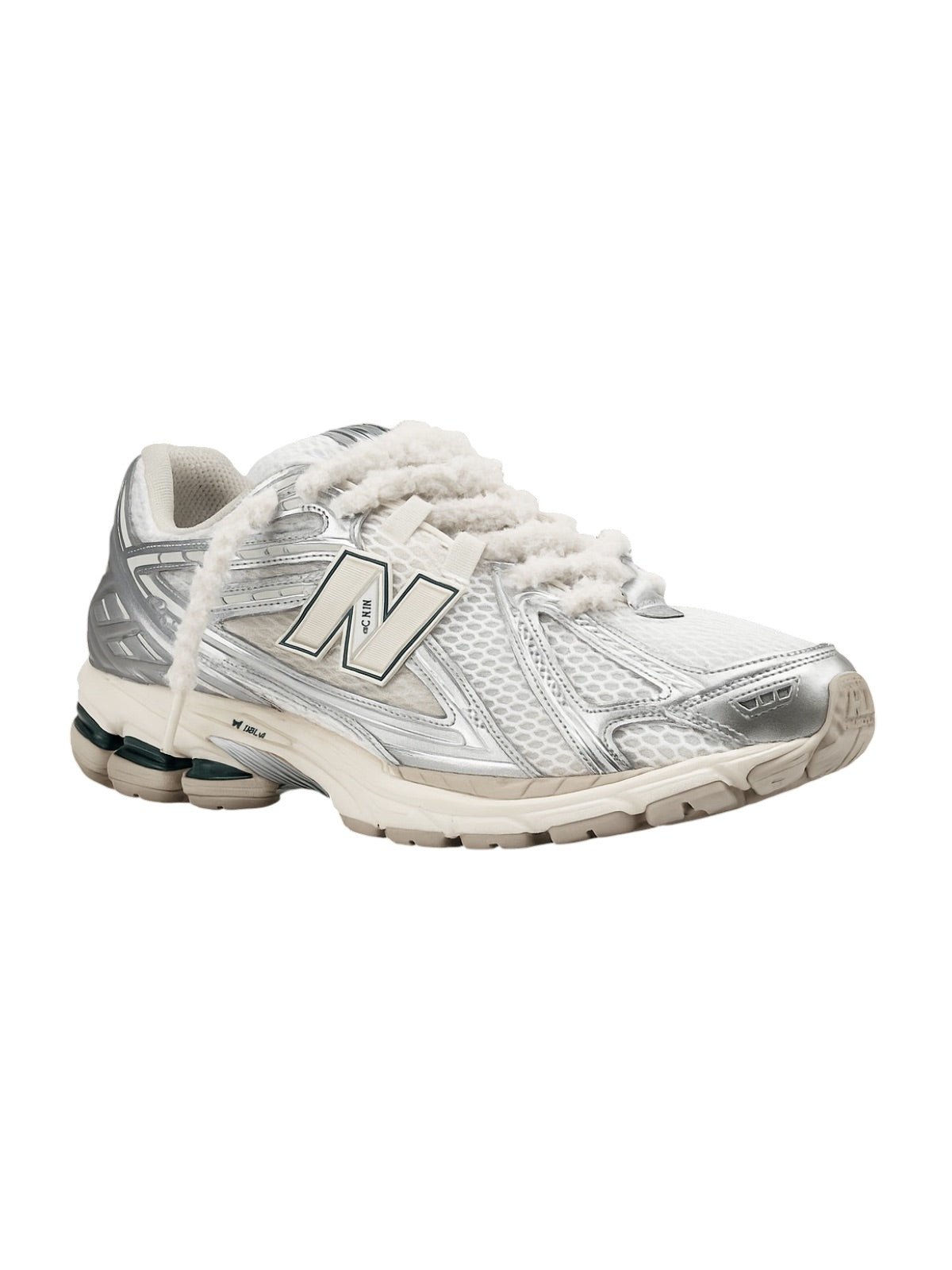 Lacets fluffy, lacets fin pelucheux, colorés et fantaisie, lifestyle et accessoire sneakers, modèle Estime - Blanc 80 cm