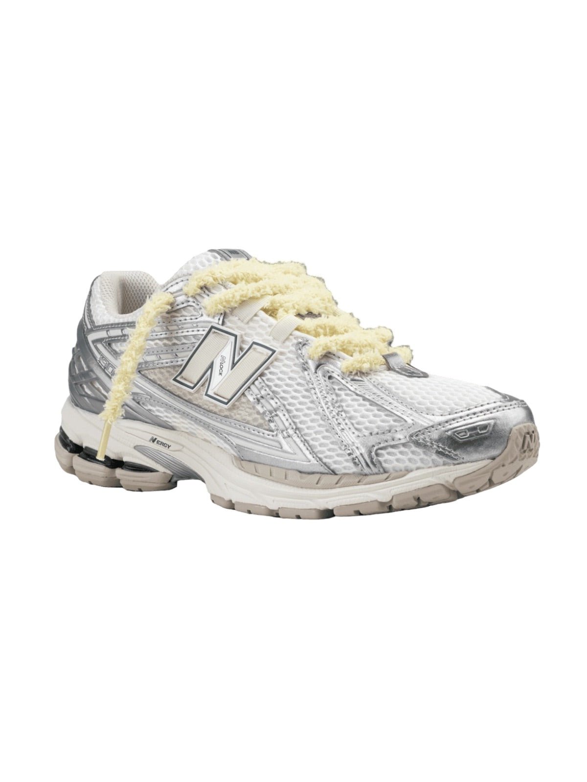Lacets fluffy, lacets fin pelucheux, colorés et fantaisie, lifestyle et accessoire sneakers, modèle Estime - Jaune 80 cm