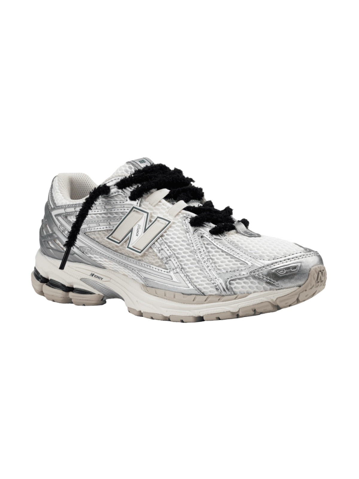 Lacets fluffy, lacets fin pelucheux, colorés et fantaisie, lifestyle et accessoire sneakers, modèle Estime - Noir 80 cm
