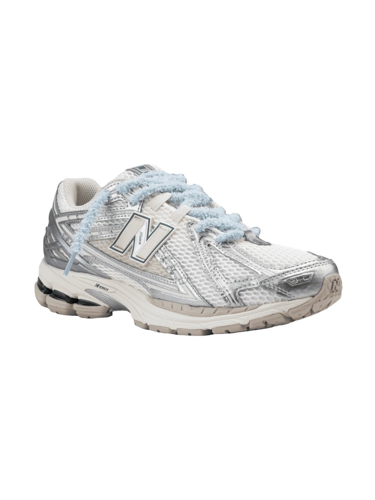 Lacets fluffy, lacets fin pelucheux, colorés et fantaisie, lifestyle et accessoire sneakers, modèle Estime - Bleu ciel 80 cm