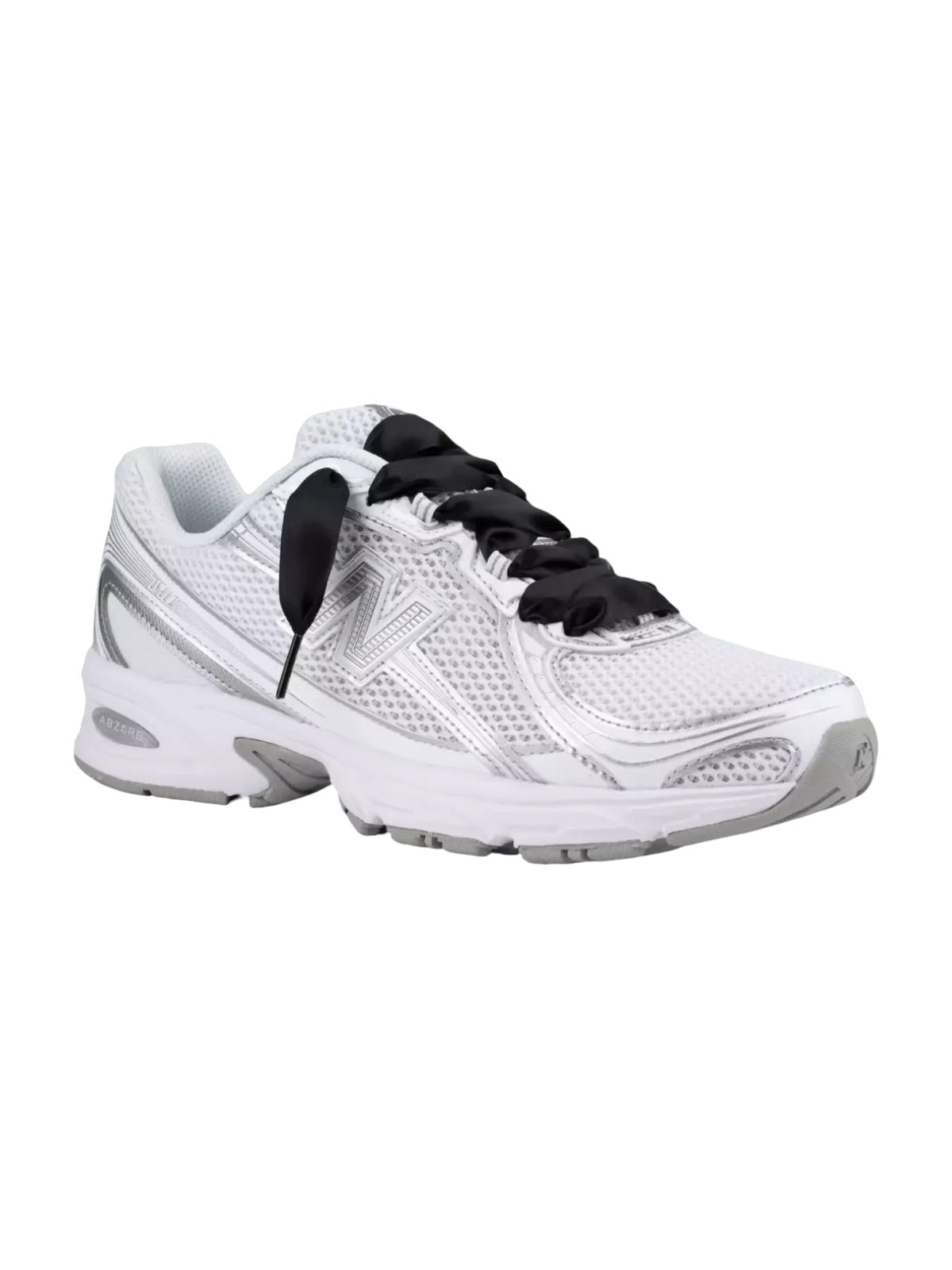 Lacets ruban type satin pour chaussures, lacets décoratifs larges, accessoires colorés pour baskets et sneakers, modèle Opia - Noir 80 cm
