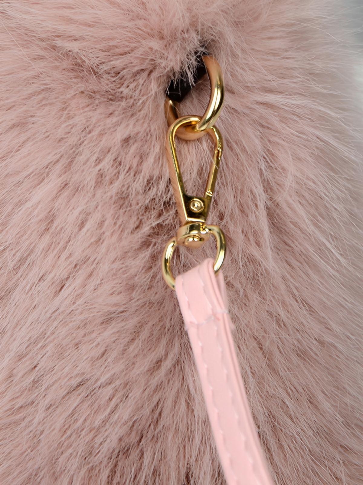 Mini sac à main en fourrure, bandoulière douce, modèle Elsa - Sac à main - Rose