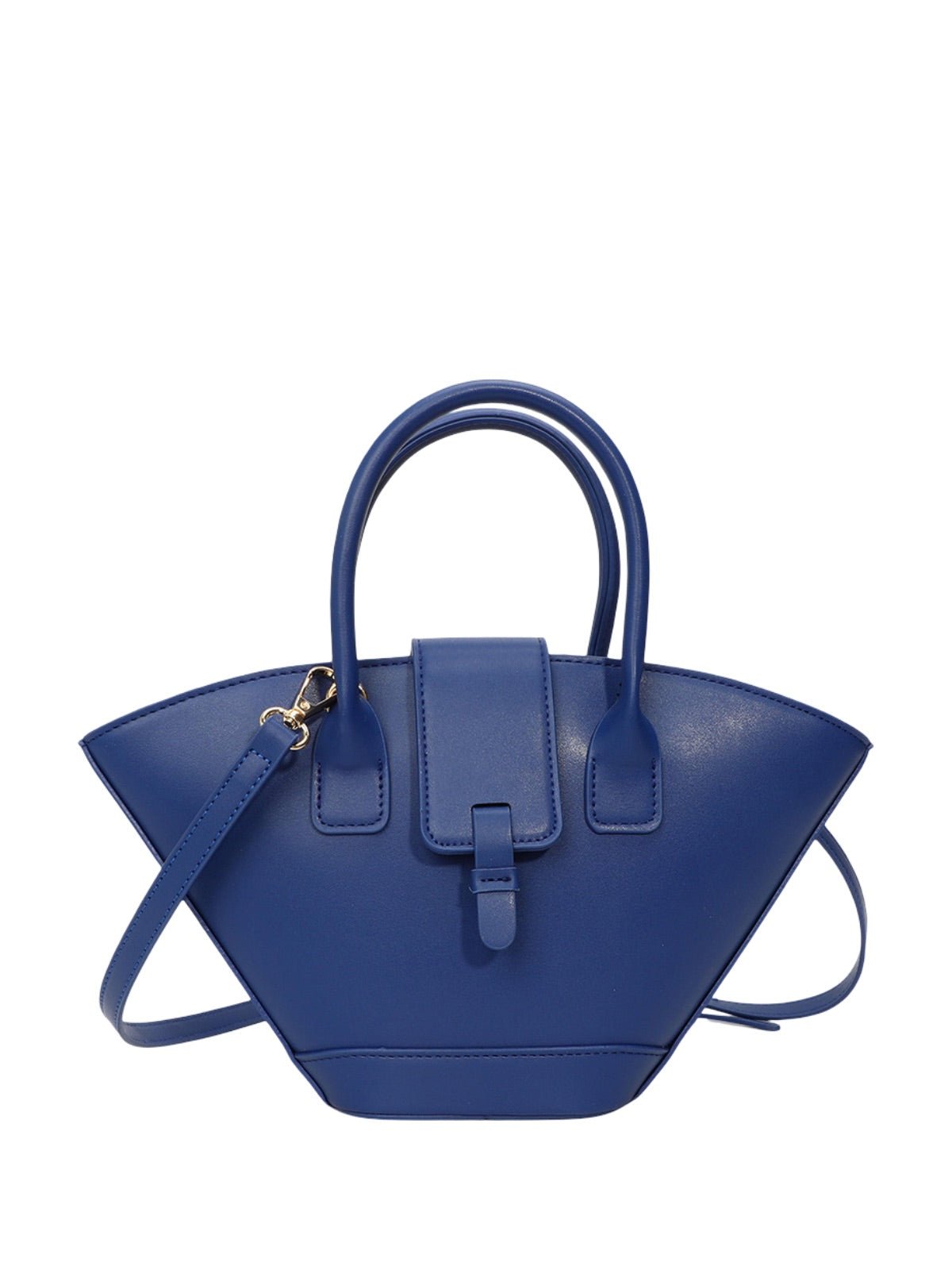 Mini sac à main femme, forme panier, simili vegan, bandoulière réglable, style bohème, fermeture magnétique, modèle Isabe - Sac à main - Bleu