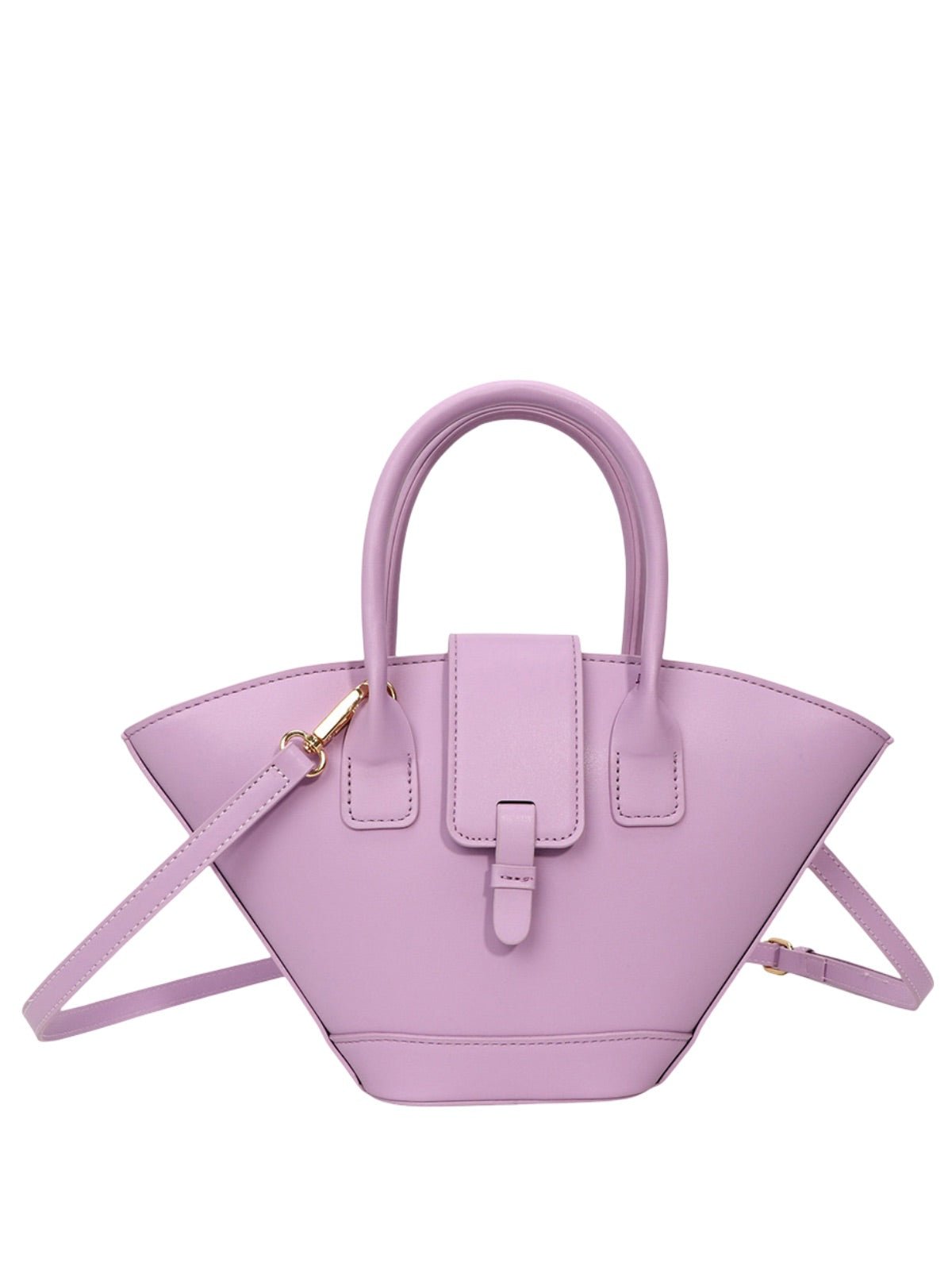 Mini sac à main femme, forme panier, simili vegan, bandoulière réglable, style bohème, fermeture magnétique, modèle Isabe - Sac à main - Rose