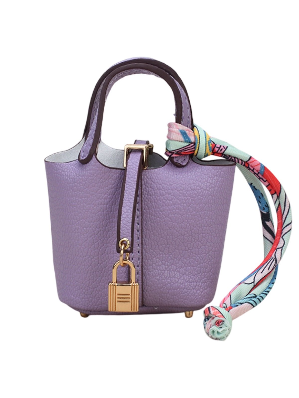 Mini sac bijoux de sac, porte - clés luxe, cuir grainé, format AirPods, accessoire luxueux, modèle Trésor - Violet